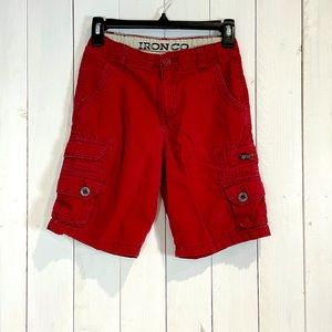 Red Iron Co cargo shorts with zipper pockets